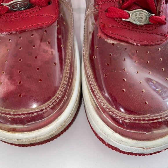 INVISIBLE RED AIR FORCE 1 NIKE SNEAKERS sz 7.5 JG1 main image 6
